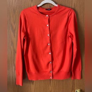 Reddish Orange button up sweater